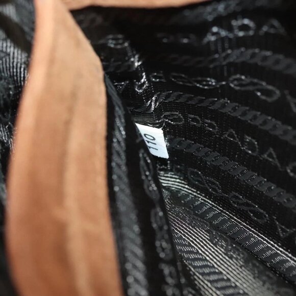 PRADA Chain Kaye Shoulder Bag Velor Beige Gold Auth 141360 - Picture 12 of 16